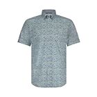 Overhemd STATE OF ART KM print poplin white/cobalt