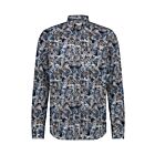 Overhemd STATE OF ART print poplin white cobalt