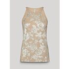 Top SUMMUM halter rib printed sesame