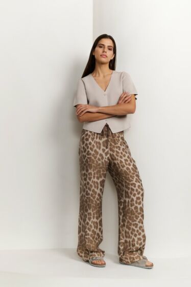 Leopard trousers MILK BROWN 1-301207-507-999511