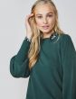 Sweater puffy sleeves deep green 7s5507-7760-764
