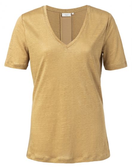 Linen T-shirt with satin tape 1919112-013-99206