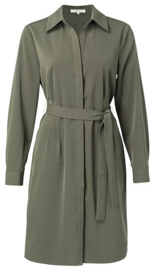 Belted button up midi dress 1801200-012-80515