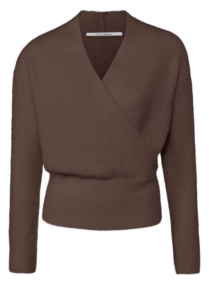 V-neck sweater with overlap 1000366-124-81307