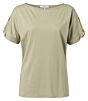 Boat neck T-shirt with split 1909268-015-61108