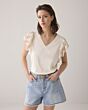 Butterfly sleeve top with lace 3s5025-30609-122