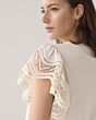 Butterfly sleeve top with lace 3s5025-30609-122