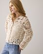 Short cardigan crochet knit 7s7920-70021-122 