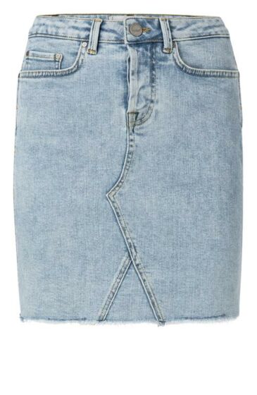 Denim skirt with raw edges BLUE 140193-014-01111