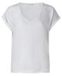 Linen fabric mix top PURE WHITE 1901288-114-00000