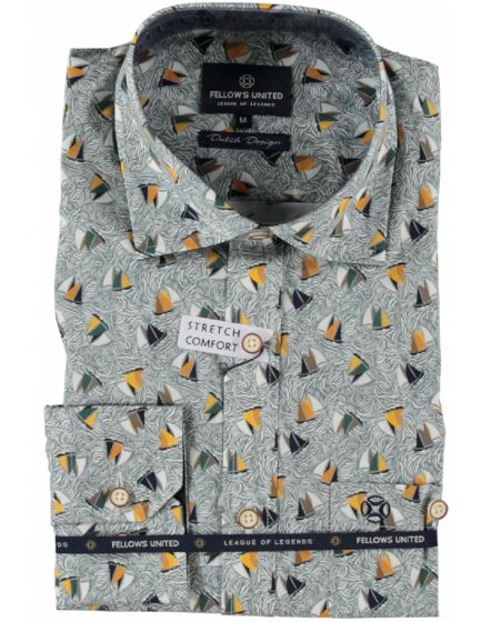 Shirt boats stretch Mid brown 31.6620-143