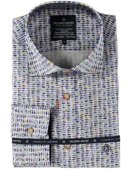 Shirt korte mouw fishes Light Blue 51.6622-118