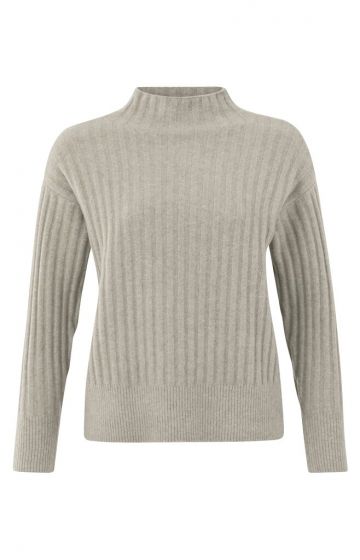 Ribbed turtleneck sweater TAUPE GREY MELANGE