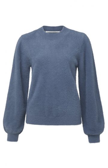 Fluffy yarn sweater WIND BLUE 1-000136-209-73912
