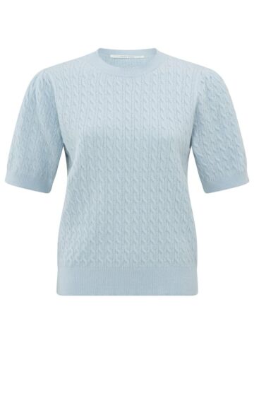 Cable round sweater ICE BLUE 1-000377-409-99955
