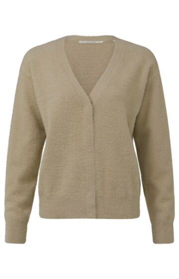 Cardigan in fluffy yarn KHAKI 1-010011-208-60205
