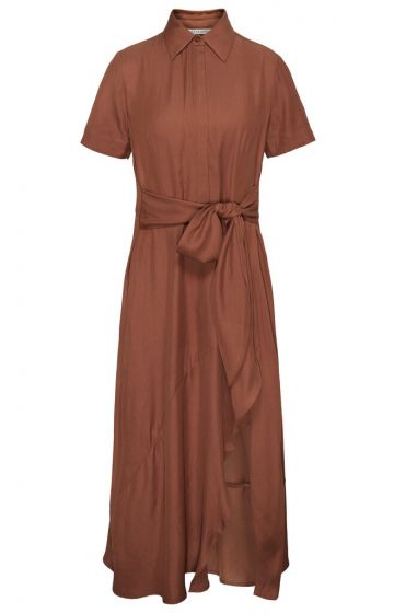 Dress with knotted waist BROWN 1-601010-207-81242