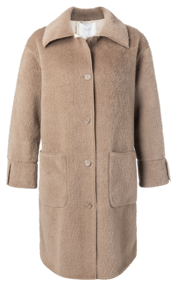 Long faux fur jacket SAND 162118-023-71320
